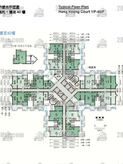 Hong Keung Court 1/f To 40/f FloorPlan