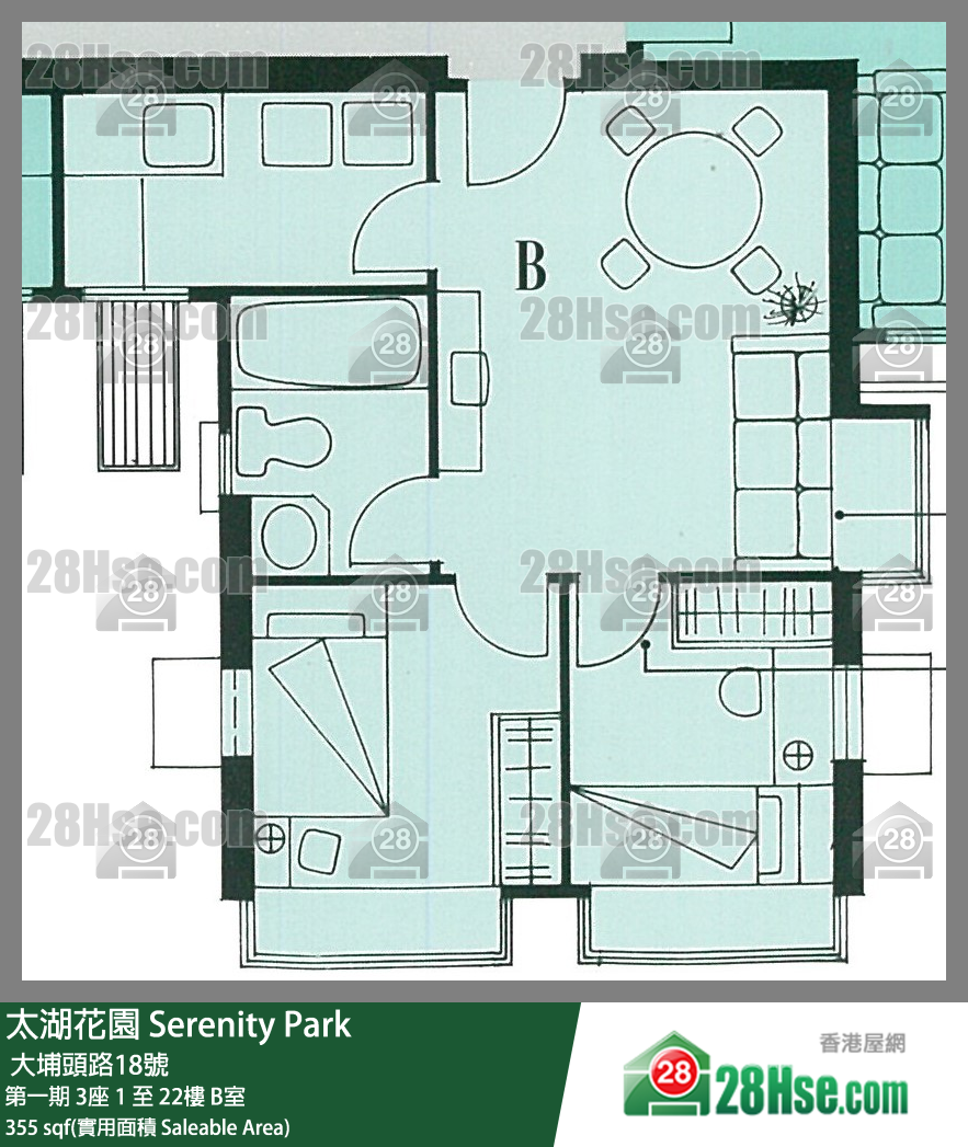 太湖花园 第一期 3座 3楼 B室 平面图