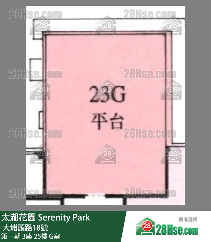 太湖花园 第一期3座25楼 G室 平面图