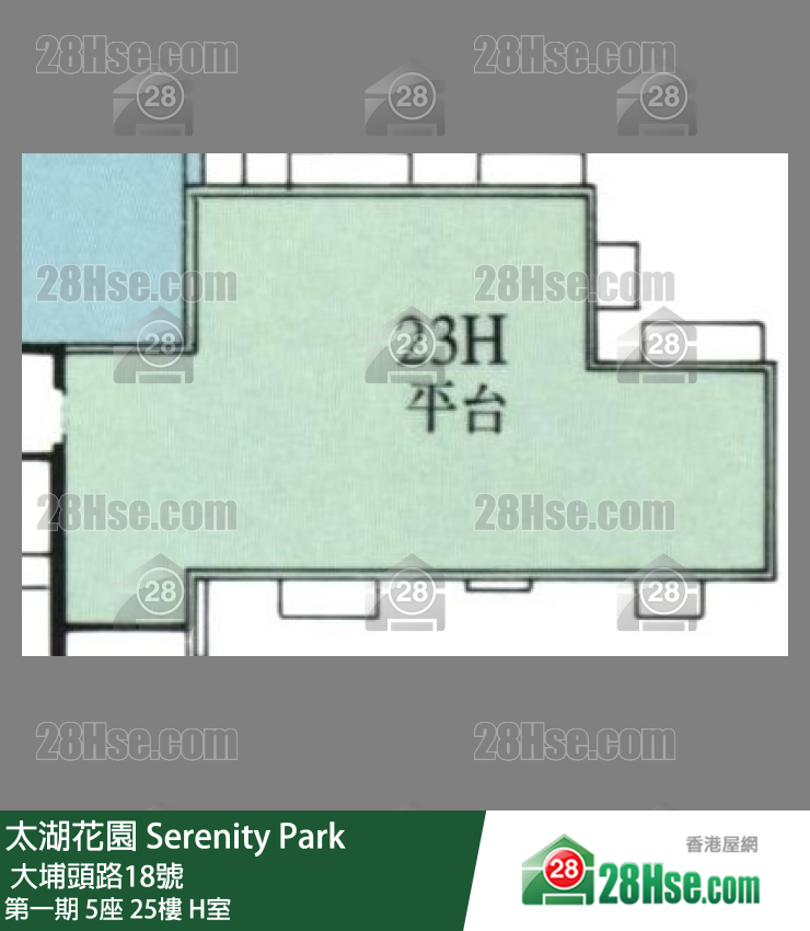 太湖花园 第一期5座25楼 H室 平面图