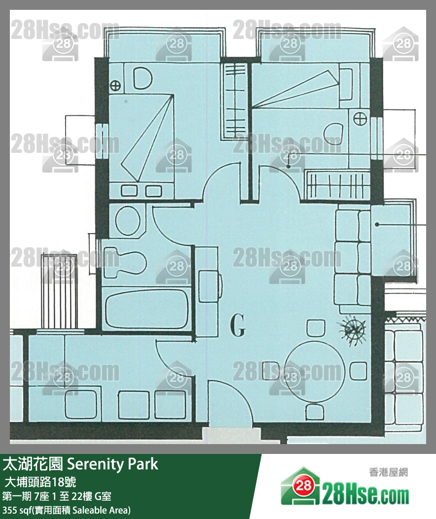 太湖花園 第一期 7座 7樓 G室 平面圖