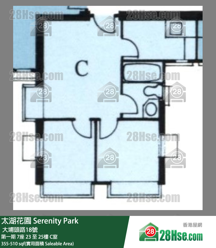 太湖花園 第一期 7座 25樓 C室 平面圖