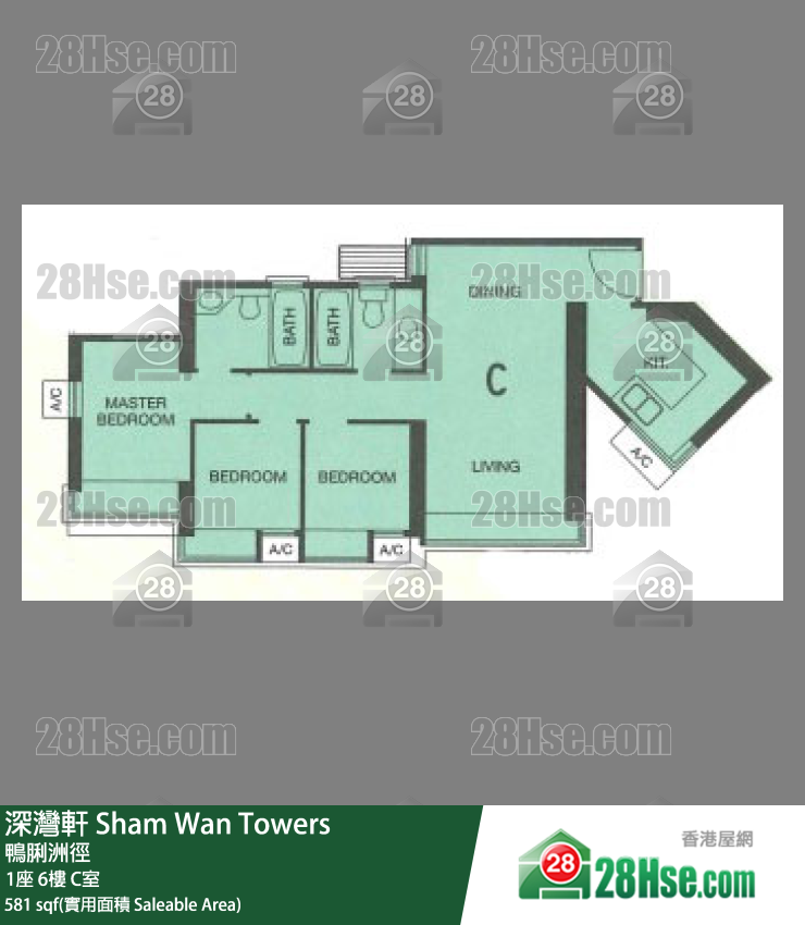 深灣軒 1座 6樓 C室 平面圖
