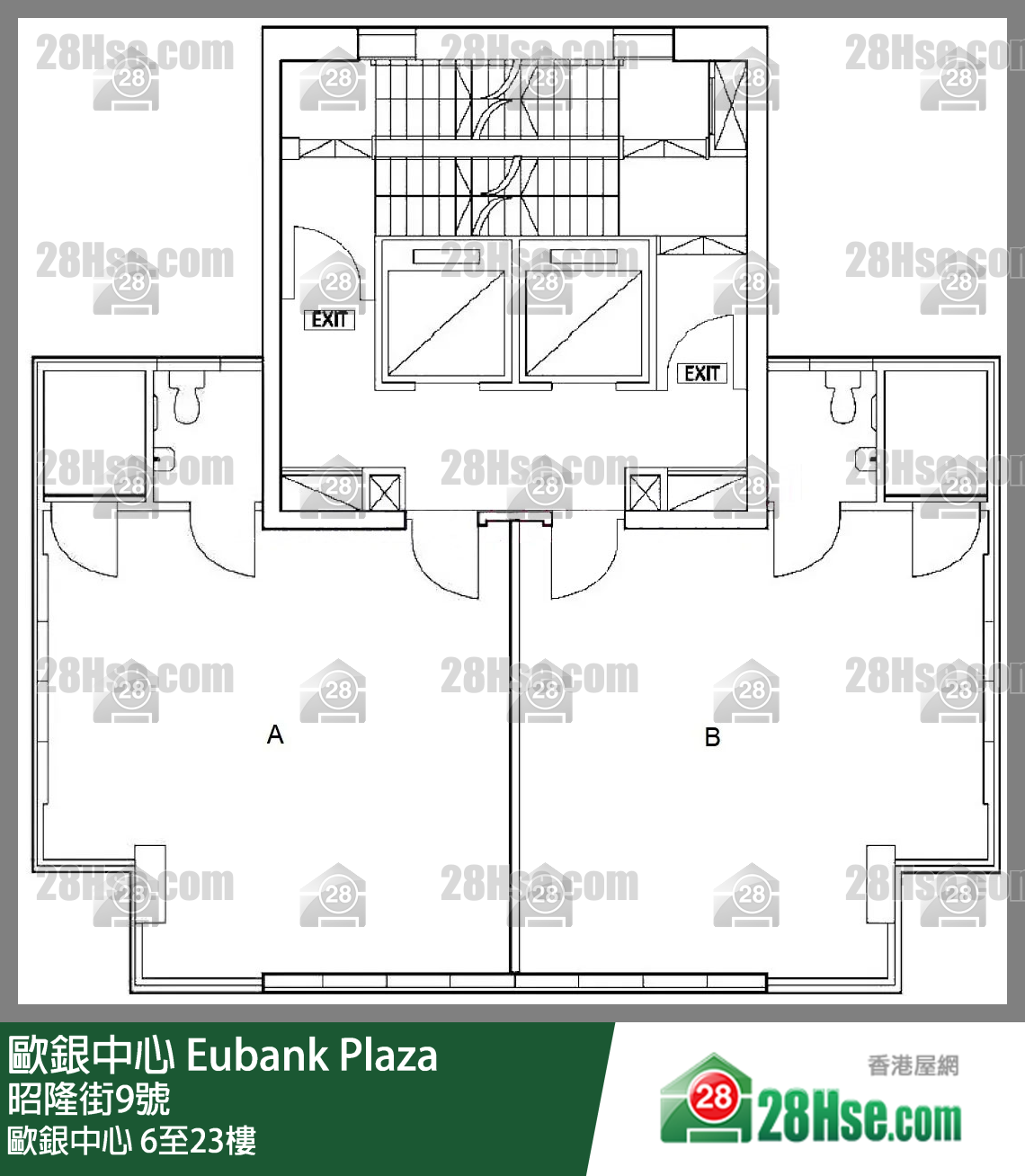 欧银中心 6-23楼 平面图
