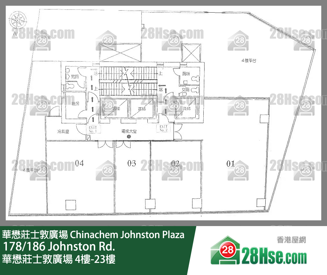 Chinachem Johnston Plaza 4/f-23/f FloorPlan