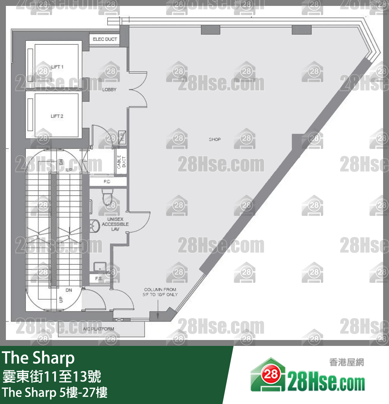 The Sharp 5楼-27楼 平面图 The Sharp 5楼-27楼 平面图
