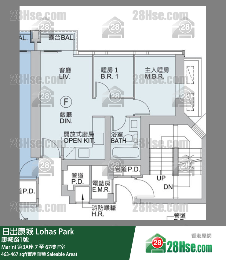 Marini 第3A座 21楼 F室 平面图