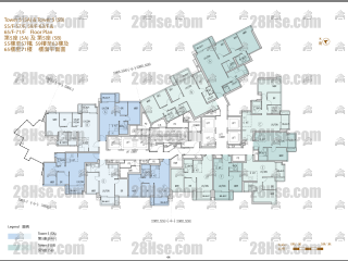 第5座(5B) 6-72楼 平面图