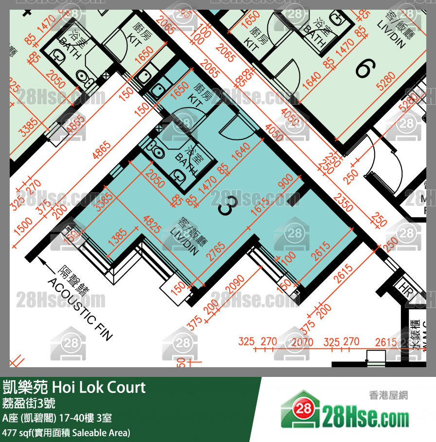 Hoi Lok Court, Flat 3, 40/F, Block A FloorPlan