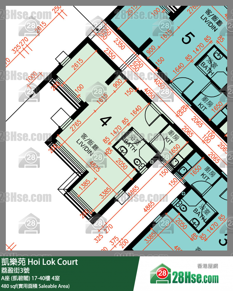 Hoi Lok Court, Flat 4, 31/F, Block A FloorPlan