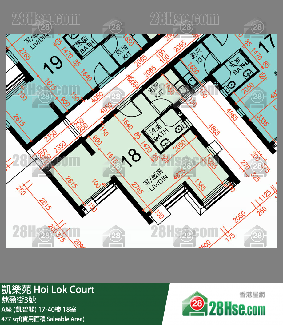 Hoi Lok Court, Flat 18, 37/F, Block A FloorPlan