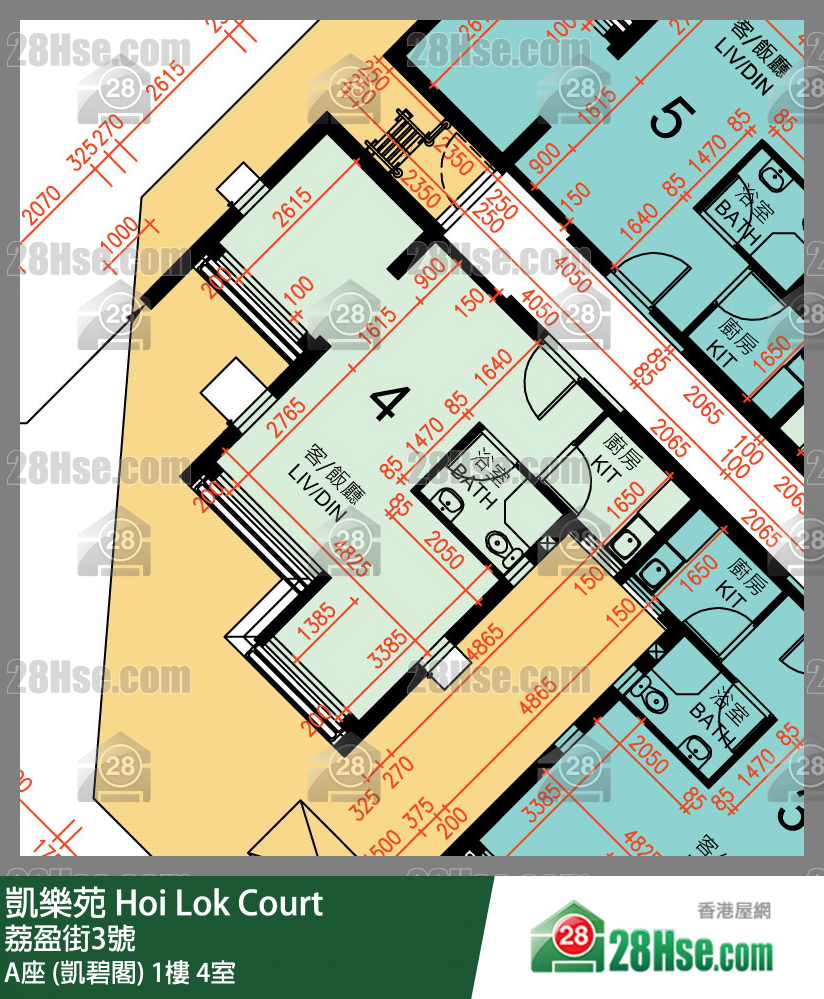 Hoi Lok Court, Flat 4, 1/F, Block A FloorPlan