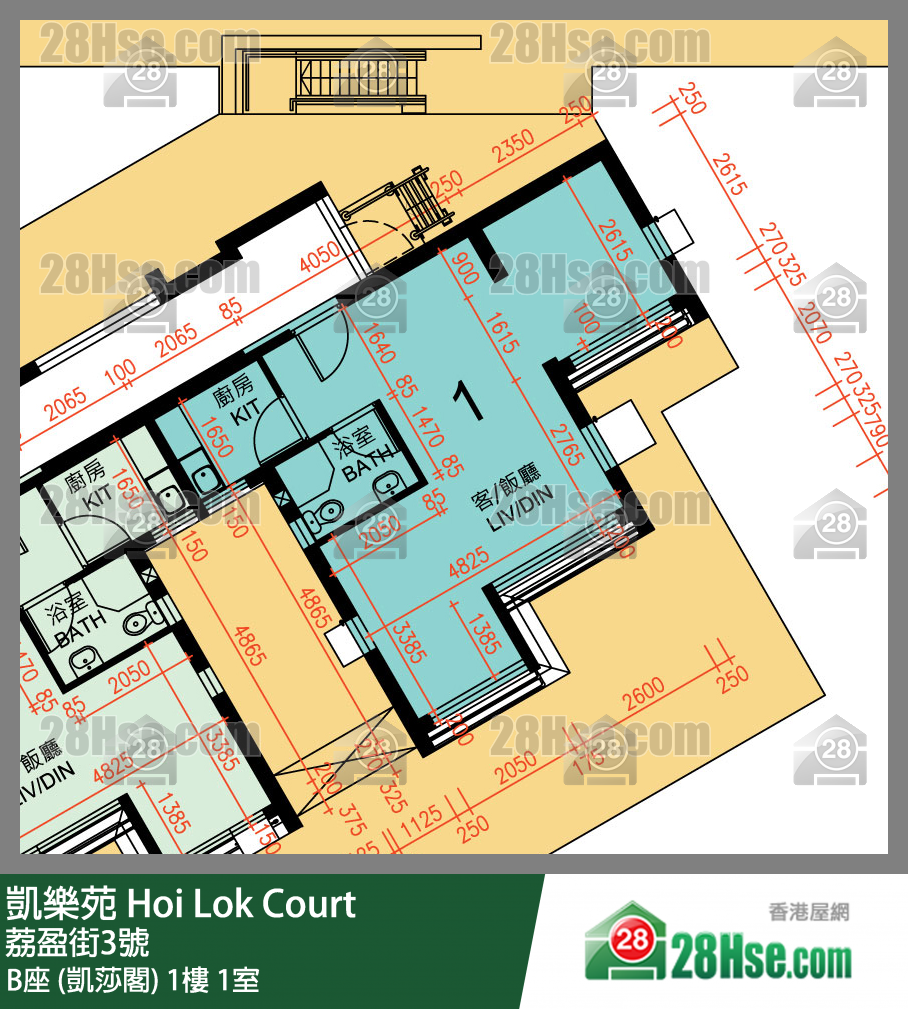 Hoi Lok Court, Flat 1, 1/F, Block B FloorPlan