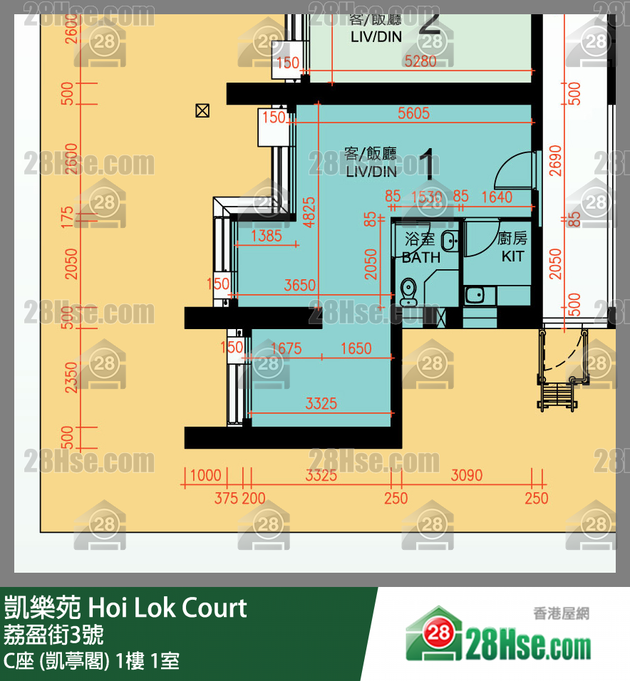 Hoi Lok Court, Flat 1, 1/F, Block C FloorPlan