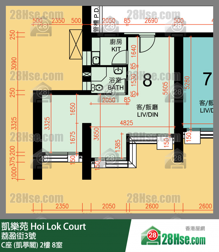 Hoi Lok Court, Flat 8, 2/F, Block C FloorPlan