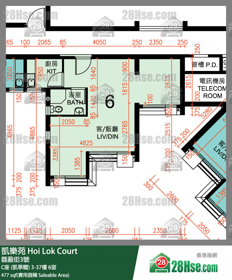 Hoi Lok Court, Flat 6, 34/F, Block C FloorPlan