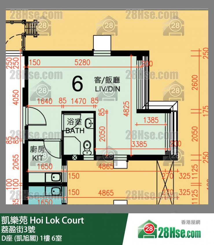 Hoi Lok Court, Flat 6, 1/F, Block D FloorPlan