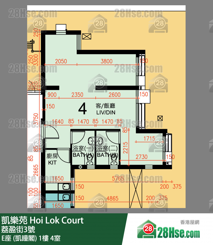 Hoi Lok Court, Flat 4, 1/F, Block E FloorPlan