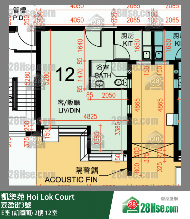 Hoi Lok Court, Flat 12, 2/F, Block E FloorPlan