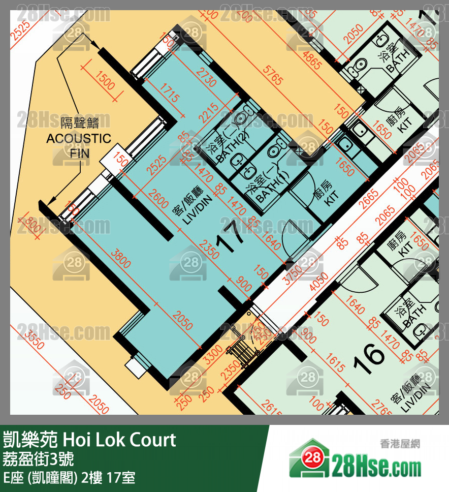 Hoi Lok Court, Flat 17, 2/F, Block E FloorPlan