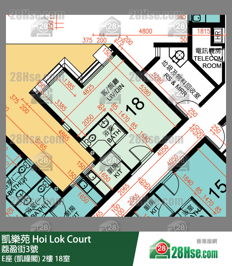 Hoi Lok Court, Flat 18, 2/F, Block E FloorPlan
