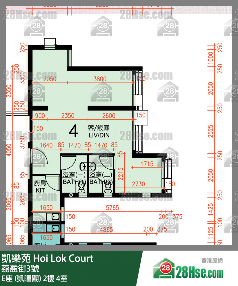 Hoi Lok Court, Flat 4, 2/F, Block E FloorPlan