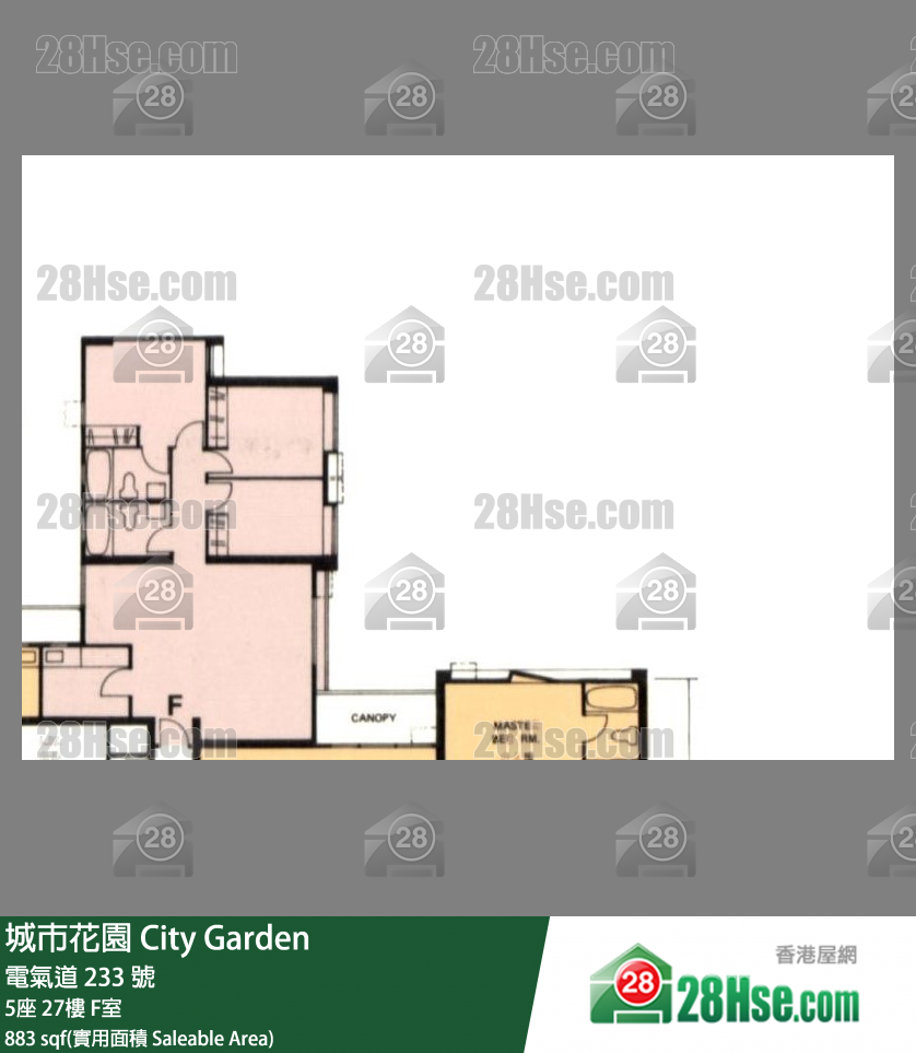 城市花园 5座27楼 F室 平面图