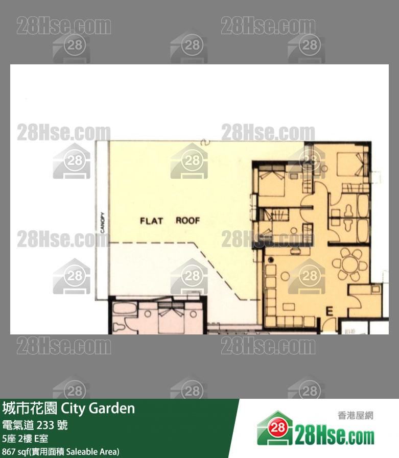城市花园 5座2楼 E室 平面图