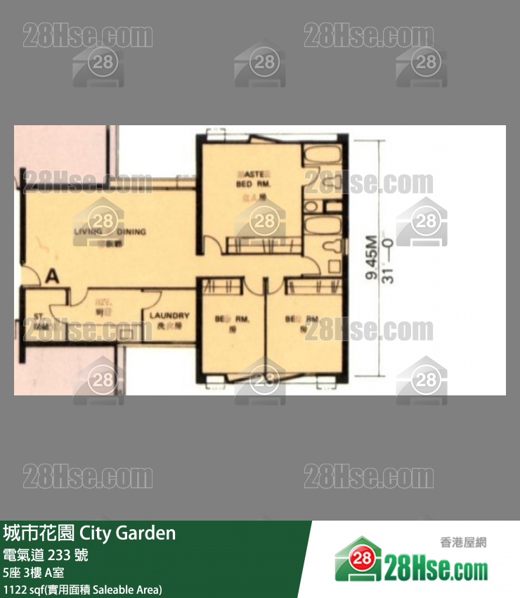 城市花园 5座3楼 A室 平面图