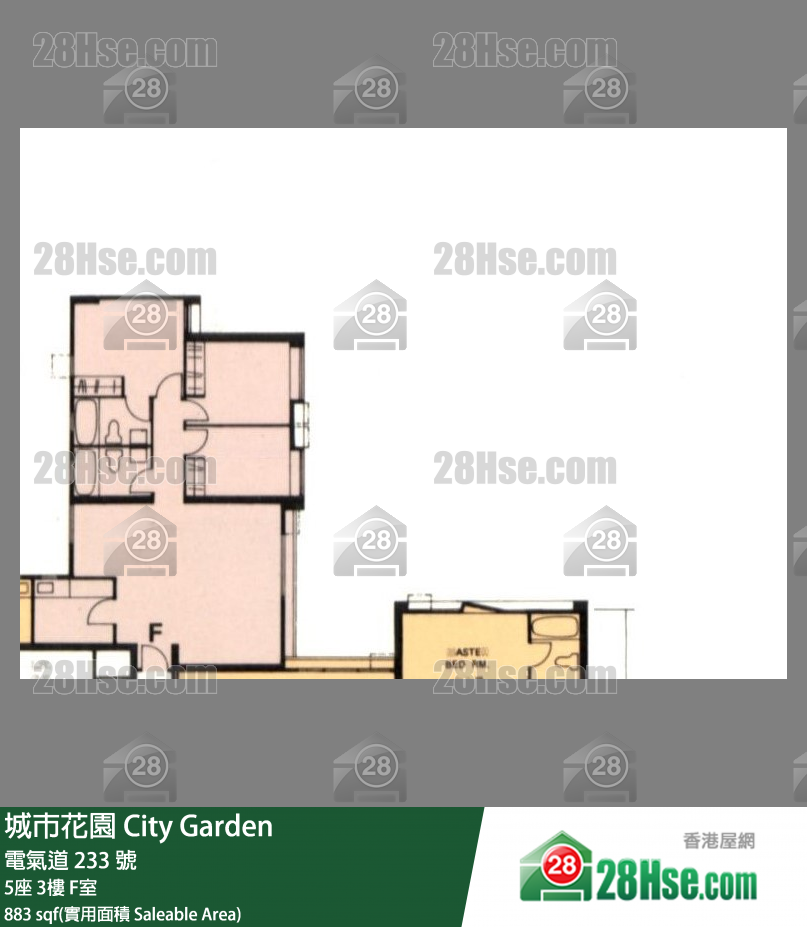 城市花园 5座3楼 F室 平面图
