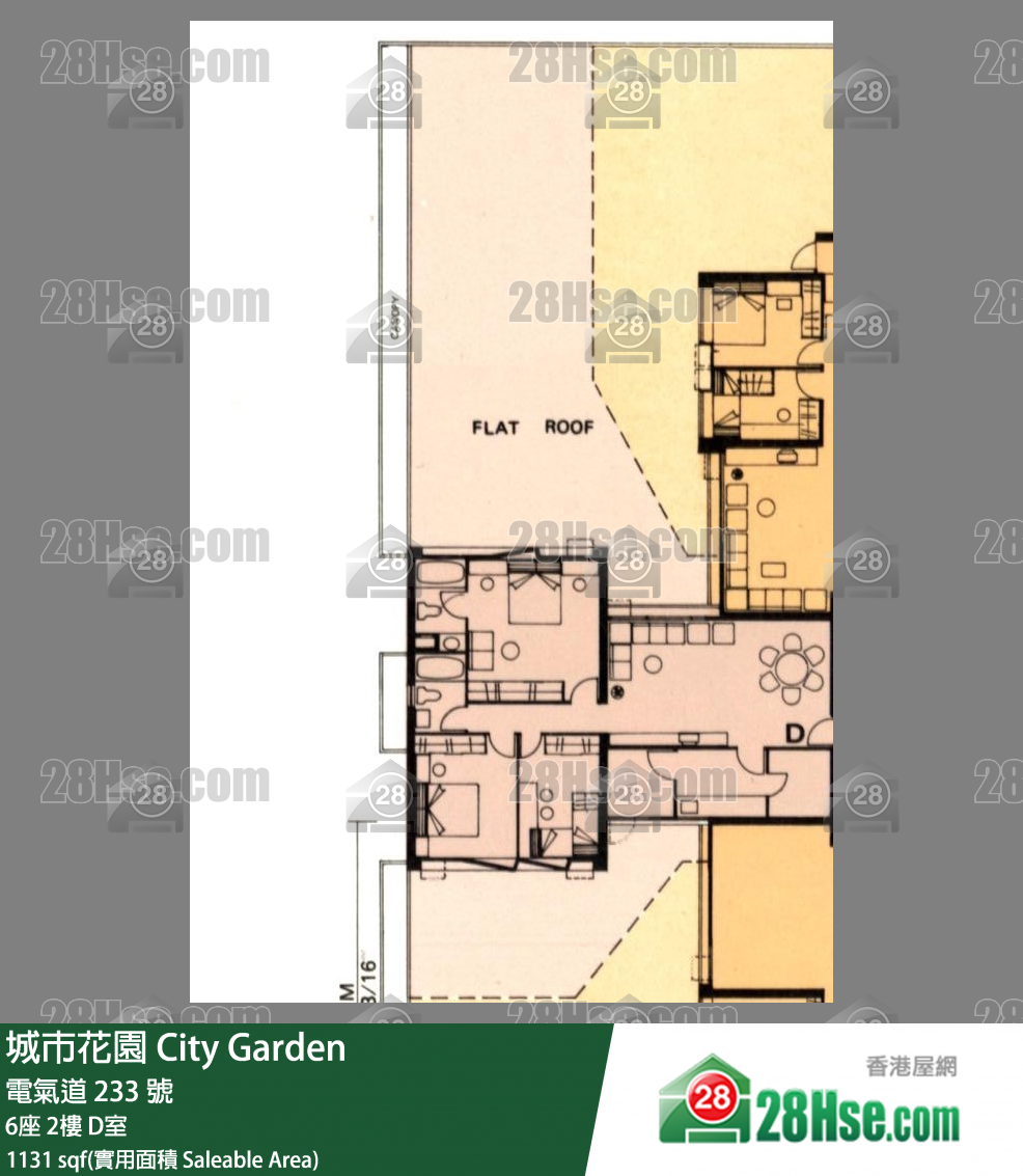 城市花园 6座 2楼 D室 平面图