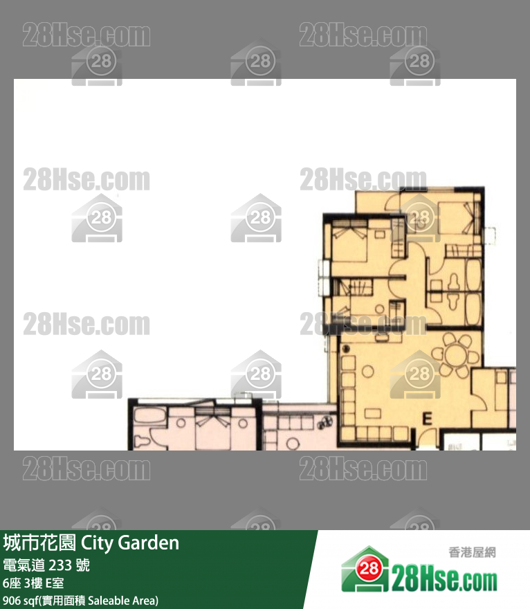 城市花园 6座3楼 E室 平面图