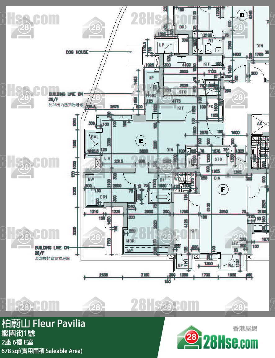 Fleur Pavilia, Flat E, 6/F, Tower 2 FloorPlan