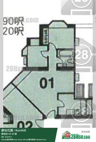 Kornhill,  Flat 1, 29/f, Block N FloorPlan Kornhill,  Flat 1, 29/f, Block N FloorPlan