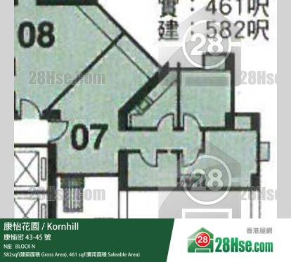 康怡花園 N座25樓 7室 平面圖 康怡花園 N座25樓 7室 平面圖