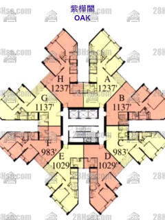 海景花園 紫樺閣 3-27樓 平面圖