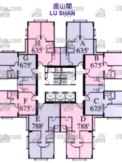 高山台 卢山阁 4-28楼 平面图