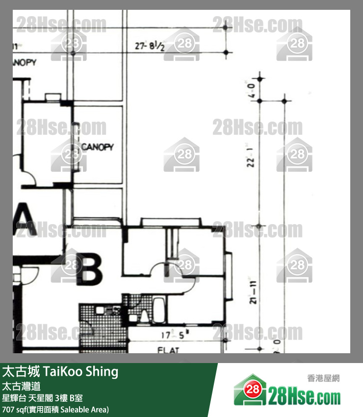 TaiKoo Shing,  Flat B, 3/f, Tien Sing, Sing Fai Terrace FloorPlan