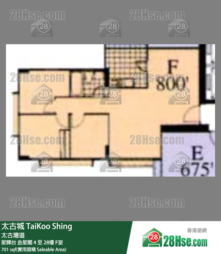 TaiKoo Shing,  Flat F, 21/f, Kam Sing, Sing Fai Terrace FloorPlan