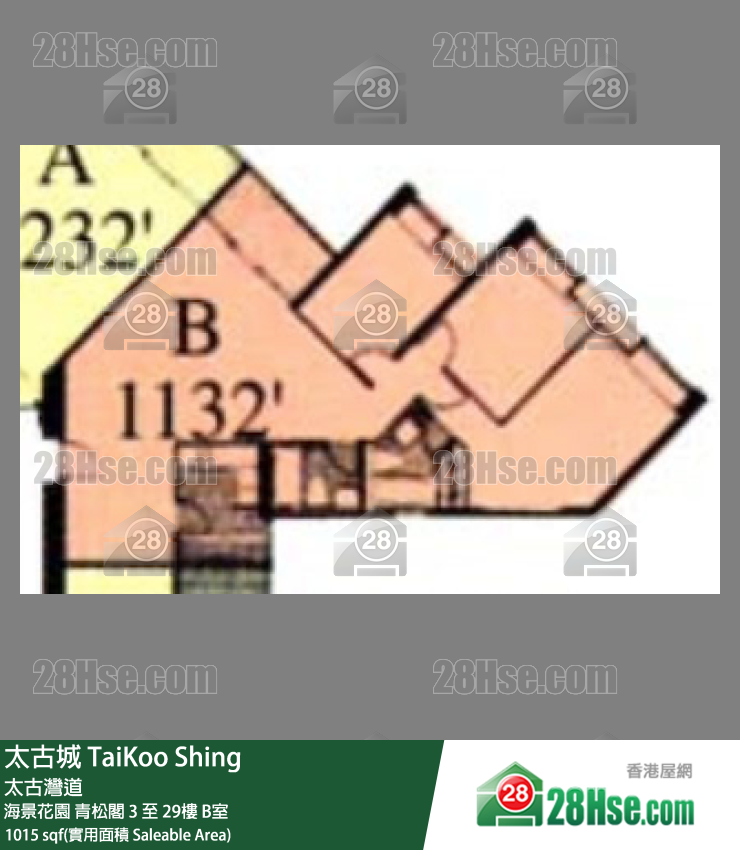 TaiKoo Shing,  Flat B, 22/f, Pine, Harbour View Gardens FloorPlan