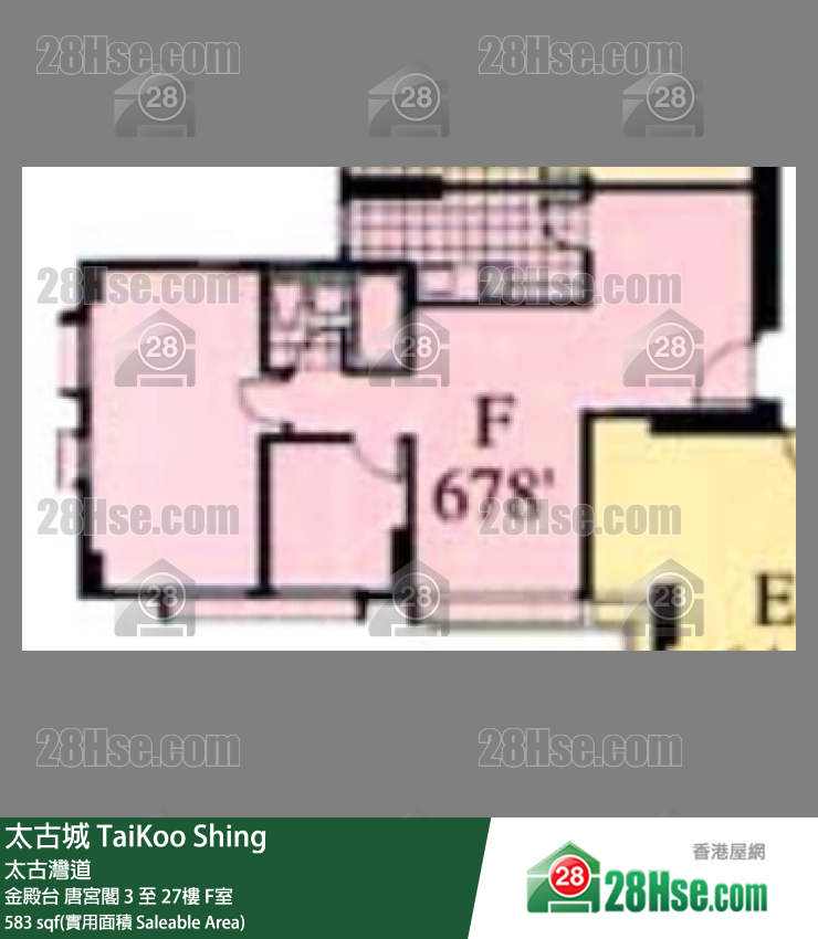 TaiKoo Shing,  Flat F, 27/f, Tang Kung, Kam Din Terrace FloorPlan