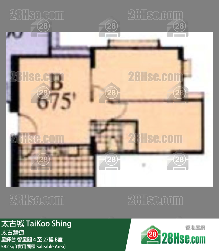 TaiKoo Shing,  Flat B, 23/f, Chi Sing, Sing Fai Terrace FloorPlan