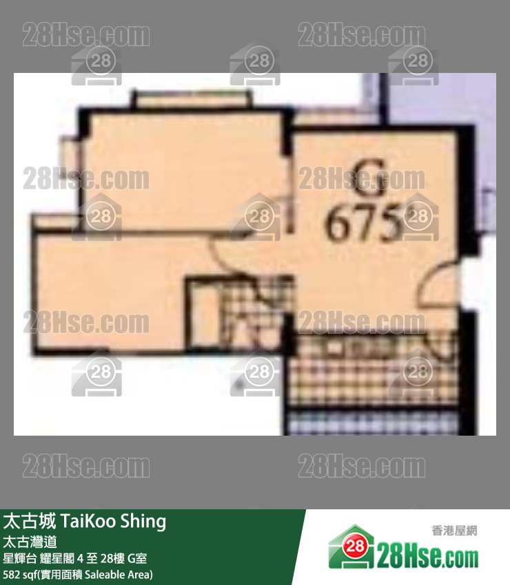 TaiKoo Shing,  Flat G, 25/f, Yiu Sing, Sing Fai Terrace FloorPlan