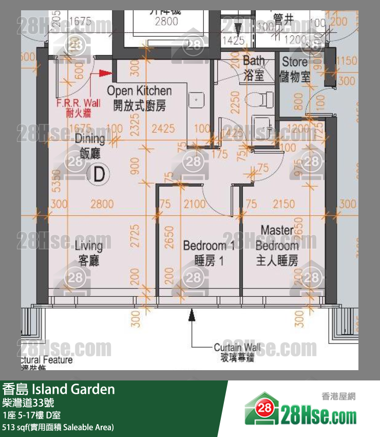 Island Garden,  Flat D, 7/f, Tower 1 FloorPlan