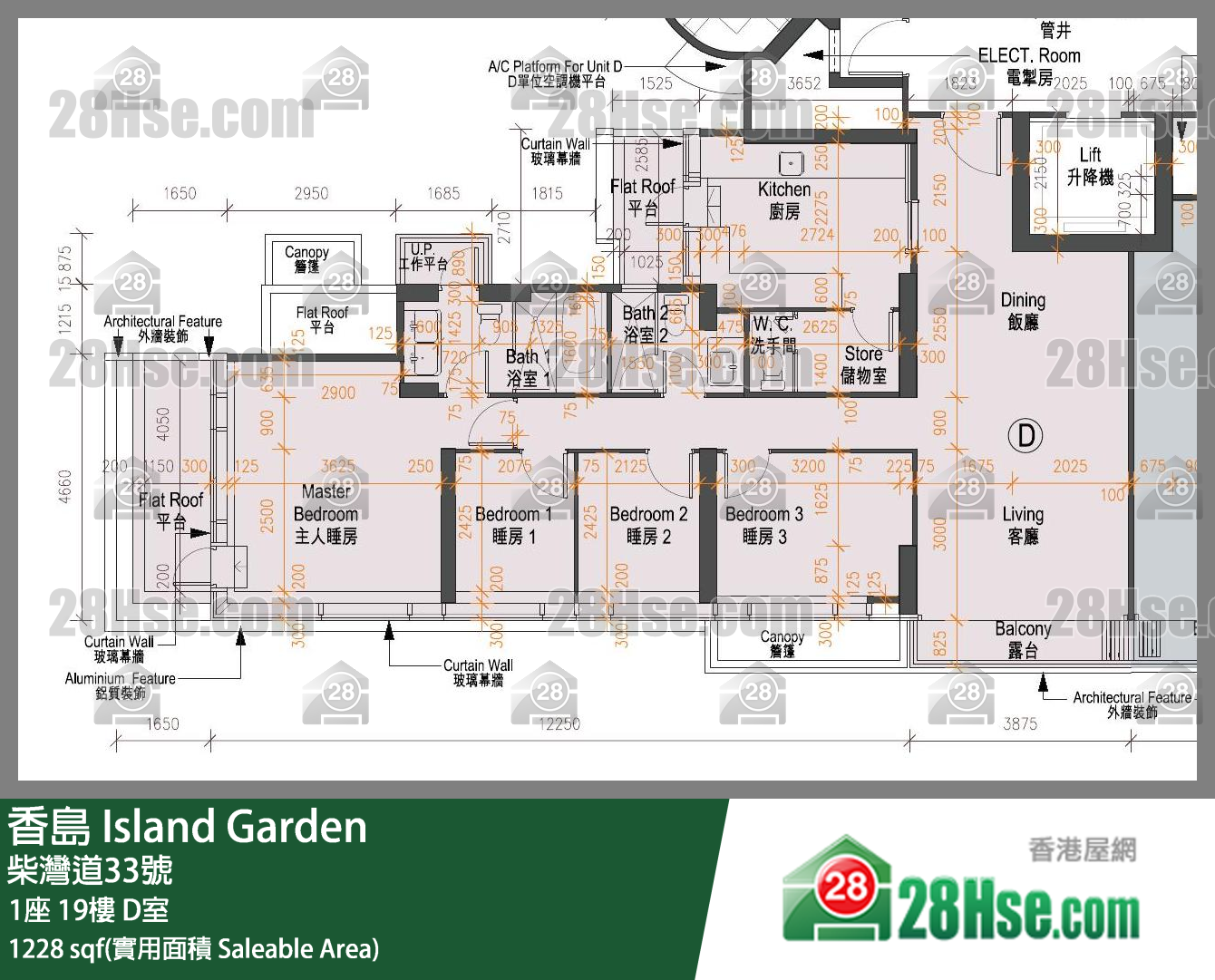 Island Garden,  Flat D, 19/f, Tower 1 FloorPlan