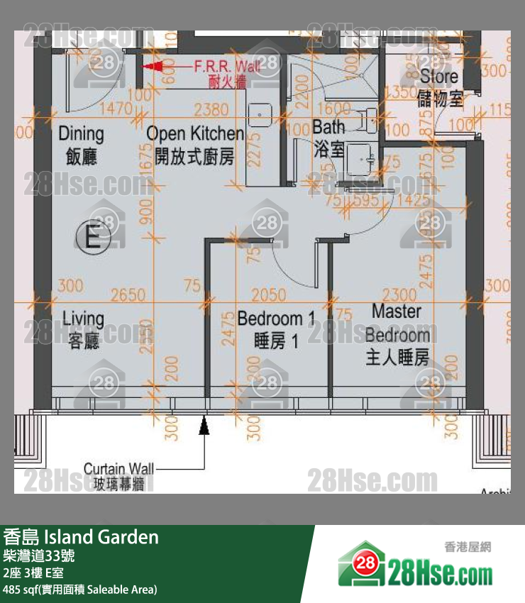 香岛 2座3楼 E室 平面图