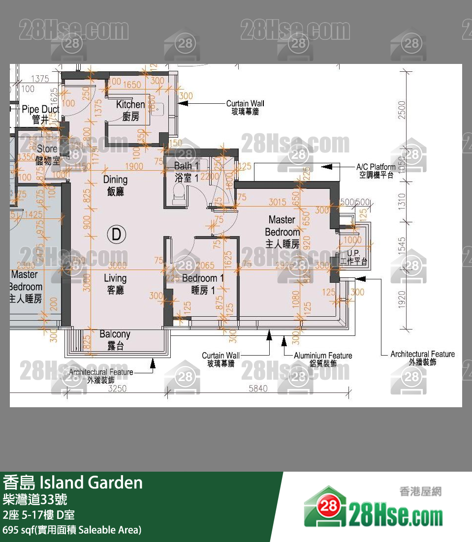 香岛 2座10楼 D室 平面图