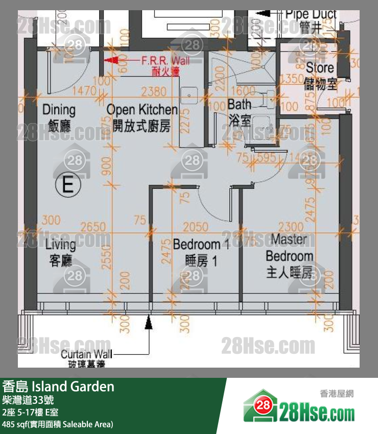 香岛 2座 5楼 E室 平面图
