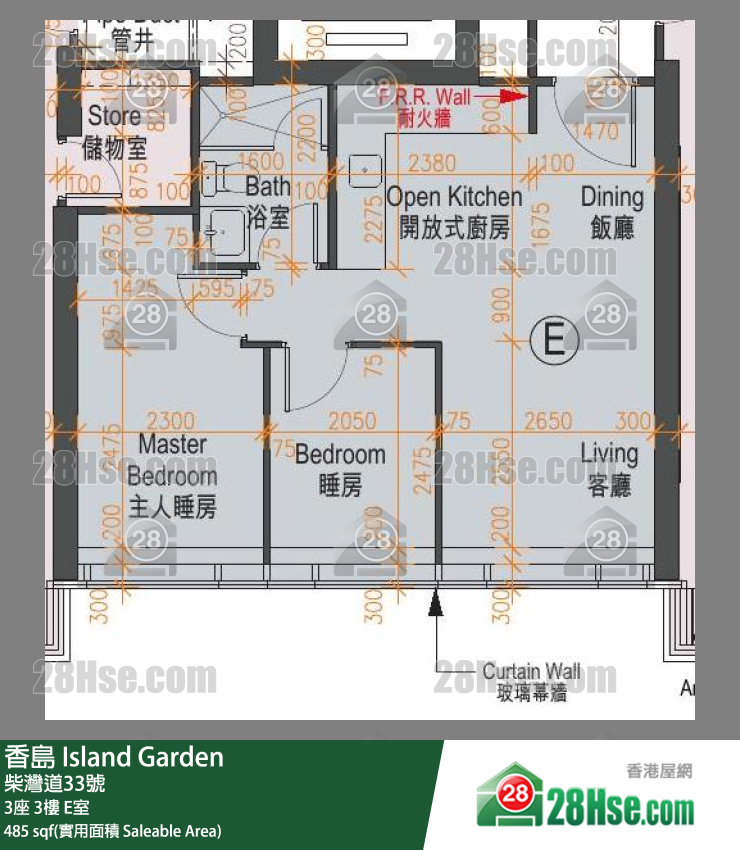 香岛 3座3楼 E室 平面图