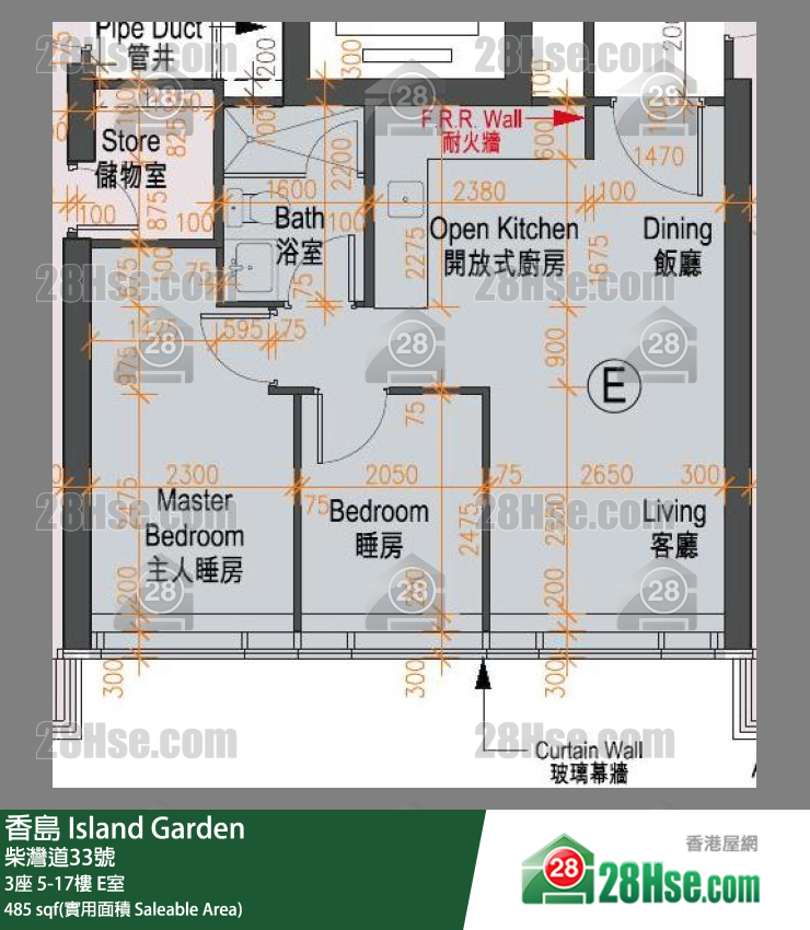香岛 3座7楼 E室 平面图